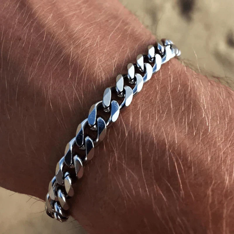Steel Cuban Chain Bracelet
