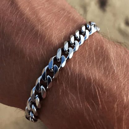 Steel Cuban Chain Bracelet